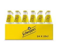 Schweppes Tónica Original, Bebida Refrescante - Vidrio, Pack 4 cestas 6 x 20 cl (total: 24 botellas)