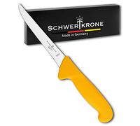 Schwertkrone® Cuchillo Carnicero Profesional 15,5 cm [MADE IN GERMANY SOLINGEN] - Cuchillo de Desosser - Carnicero de acero inoxidable - de hoja recta - de corte