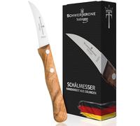 Schwertkrone cuchillo para fruta y verdura madera de olivo pelador - Cuchillo Mondador, Acero Inoxidable