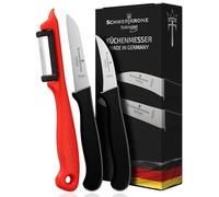 Schwertkrone Cuchillo para pelar verduras, Recto de 2 piezas Rojo/Negro