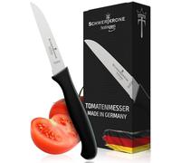 Schwertkrone Cuchillo pelador de tomate [fabricado en SOLINGEN - Alemania] - Cuchillo para verduras y frutas, cuchillo de cocina pequeño afilado, cuchillo de sierra, cuchillo multiusos (hoja dentada