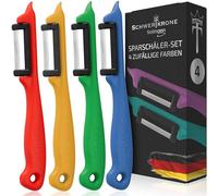 Schwertkrone Pelador para diestros y zurdos, juego de 4 peladores - colores mezclados, Solingen Germany (los colores varían)