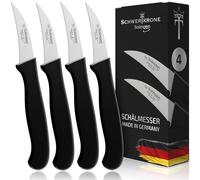 Schwertkrone Solingen - Juego de cuchillos de cocina curvados para verduras, cuchillo de pelar, cuchillo multiusos, acero inoxidable,