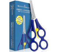 Schwertkrone Tijeras Educativas para Niños, 17 cm, con Muelle de Retorno, Tijeras Dobles de Terapia y Manualidades, Inoxidables