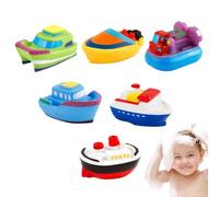 Schwimmboote Für Badewanne - Buntes Bootespielset, Kindgerecht Geformt, Sanfte Kanten | 6-teiliges Wasserspielzeug Mit Langlebigem Material Für , Garten, Pool Oder Bad, Geeignet Für Mädchen Und