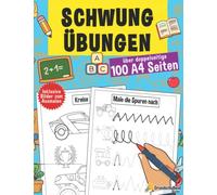 Schwungübungen ab 4 Jahren: Der große Kindergartenblock - Vorschulheft und Vorschulbuch - Übungsheft für Kindergarten und Vorschule - A4 Vorschulblock ... Mädchen - auch für Kindergarten und Schule)