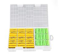 SCHYIDA Caja Organizadora de Baterías AA y AAA Caja de Plástico para Guardar Pilas Caben 60 Pilas AA y 40 Pilas AAA con 2 Cajitas para Pilas Portátiles, 25 x 16 x 3,6 cm