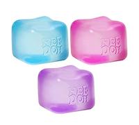 Schylling Needoh Nice Cube - Juguete sensorial con un Squish súper sólido, Siempre vuelve a su Forma Cuadrada, los Colores Pueden Variar, 3 Unidades