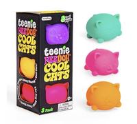 Schylling NeeDoh Teenie Cool Cat - Juguete sensorial para apretar - Contiene 3 mini globos Groovy - 1.5 pulgadas de ancho - El color puede variar (paquete de 1)