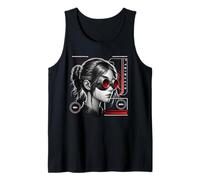 Sci Fi Citygirl Cyberpunk Headshot Sideprofile Camiseta sin Mangas