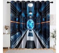 Sci-Fi - Cortina opaca para pasillo (139,7 x 259,1 cm), para dormitorio