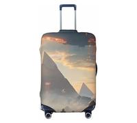 Sci-Fi - Funda elástica para equipaje de viaje, diseño de pirámides y platillos voladores, protector de maleta, antiarañazos, Black, S