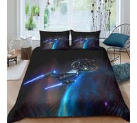 sci-fi futuristic design Funda de Edredón Microfibra Suave 3 Piezas Estampado 3D sci-fi futuristic diseño Funda Edredon con Fundas de Almohada Transpirable for niños y niñas Super king（260x220cm）