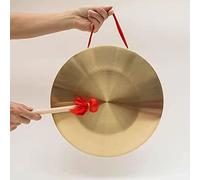 SciAza gong tibetano instrumentos musicales platillos Instrumento de tubo de cobre de 15 cm-42 cm Gongs de bronce de tubo de cobre con martillo de rendimiento circular(Color:22cm,Size:)