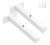 scicent 2 Piezas Soporte Estanteria Pared Hueco Metalico, Escuadras Metalicas para Estanterias, Soporte Baldas Pared Resistente, Diseño Ligero y Moderno, Incluye Tornillos (Blanca 20 cm)