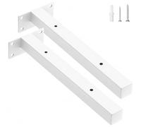 scicent 2 Piezas Soporte Estanteria Pared Hueco Metalico, Escuadras Metalicas para Estanterias, Soporte Baldas Pared Resistente, Diseño Ligero y Moderno, Incluye Tornillos (Blanca 25 cm)