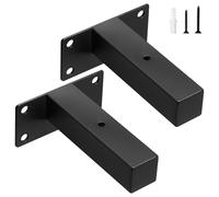 scicent 2 Piezas Soporte Estanteria Pared Hueco Metalico, Escuadras Metalicas para Estanterias, Soporte Baldas Pared Resistente, Diseño Ligero y Moderno, Incluye Tornillos (Negro 10 cm)
