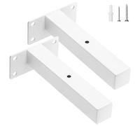 scicent 2 Piezas Soporte Estanteria Pared Hueco Metalico, Escuadras Metalicas para Estanterias, Soporte Baldas Pared Resistente, Diseño Ligero y Moderno, Incluye Tornillos (Blanca 15 cm)