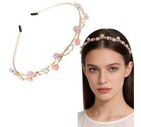 scicent Diadema ancha para novia, banda elástica, tela antideslizante, gruesa, acolchada, estilo retro, boda, novia, festival, accesorios para el cabello D020-11