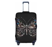 Science Butterfly - Funda protectora para maleta de carrito, antiarañazos, protector de equipaje, 18-32 pulgadas, adecuado para viajes, viajes de negocios, White, S