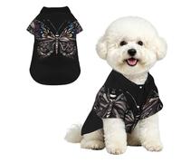 Science Butterfly L - Camisa hawaiana para perros pequeños, bonito traje de playa de verano para cachorros, ropa suave y transpirable para gatos con botones