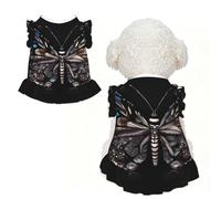 Science Butterfly L - Ropa para mascotas para perros pequeños, bonito traje de verano para cachorros, ropa suave y transpirable para mascotas para gatos