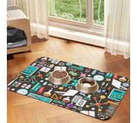 Science Chemistry Pattern,Waterproof Pet Feeding Mat,PU Leather Placemats for Cat Dog Water Bowl,Food Mats,30x45cm