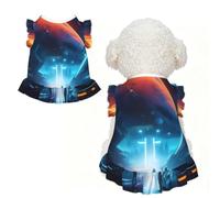 Science Fiction Future L - Ropa para mascotas para perros pequeños, lindo traje de verano para cachorros, ropa suave y transpirable para mascotas para gatos