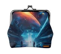 Science Fiction Future - Monedero pequeño para mujer, con cierre de beso, tamaño de bolsillo, mini monedero para mujer