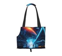 Science Fiction Future Pattern - Bolsa de viaje ligera para gatos, bolsa de hombro transpirable para perros pequeños