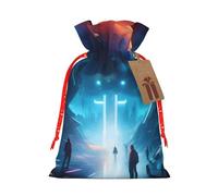 Science Fiction Future Print - Bolsas de regalo con cordón, bolsas de día festivo, bolsas de golosinas, bolsas de regalo de Navidad