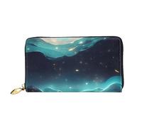 Science Fiction Stars - Cartera de piel para mujer, bolsa de mano de gran capacidad, bolsa de mano para teléfono celular, tarjetero de crédito, color negro, talla única, moderna, Black, Talla única,