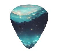 Science Fiction Stars - Púas de guitarra finas, medianas, pesadas, 12 piezas, adecuadas para guitarra, bajo, guitarra eléctrica, ukelele, púas de guitarra resistentes al desgaste,