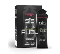 Science in Sport Beta Fuel Gel, geles energéticos ciclismo, energía de doble fuente, Sabor fresa y lima, 40 gr de Carbohidratos en 60 ml, pack de 6