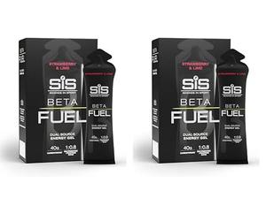 Science in Sport Beta Fuel Gel, geles energéticos ciclismo, energía de doble fuente, Sabor fresa y lima, 40 gr de Carbohidratos en 60 ml, pack de 6 (Paquete de 2)