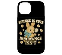 Science Is Cute Ignorance Isn'T Funny Rabbit Retro Design Carcasa para iPhone 14