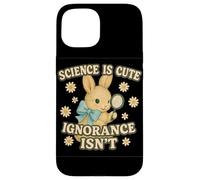 Science Is Cute Ignorance Isn'T Funny Rabbit Retro Design Carcasa para iPhone 15