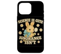 Science Is Cute Ignorance Isn'T Funny Rabbit Retro Design Carcasa para iPhone 16 Pro MAX