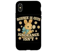 Science Is Cute Ignorance Isn'T Funny Rabbit Retro Design Carcasa para iPhone X/XS