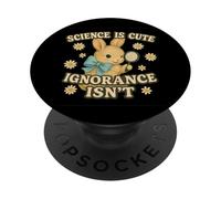 Science Is Cute Ignorance Isn'T Funny Rabbit Retro Design PopSockets PopGrip Adhesivo