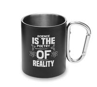Science is The Poetry of Reality - Taza de metal con mango de mosquetón, taza de camping