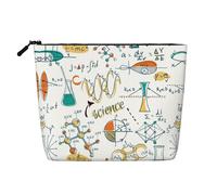Science Lab Education Biology Chemistry, bolsa de cosméticos de uso diario de lino de imitación, bolsa de maquillaje portátil de viaje