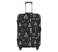 Science Lab - Fundas de equipaje de viaje con estampado de garabatos, fundas lavables para maleta, protector para equipaje de 45 a 81 cm, alta elasticidad, Black, L