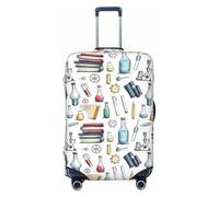 Science Lab - Fundas protectoras lavables para equipaje de viaje, con diseño de garabatos, de 45,7 a 81,3 cm, de alta elasticidad, Black, L