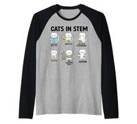 Science Meme Cats In Stem Scientist Nerd Camiseta Manga Raglan
