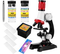Science Microscope Kit for Children 100x 400x 1200x Refined Scientific Instruments Toy Set for Early Education by AOSHIJIE