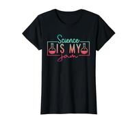 Science Nerd Teacher Science Is My Jam Química Científico Camiseta gráfica económica, Mujer, Negro, L