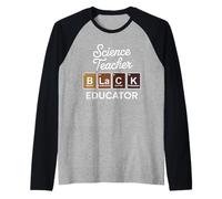 Science Teacher Black Educator Tabla Periódica Química Camiseta Manga Raglan
