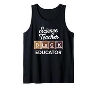 Science Teacher Black Educator Tabla Periódica Química Camiseta sin Mangas