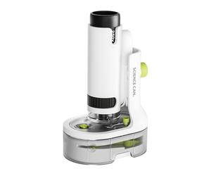 ScienceCan 1601282023de0001 - Juego de microscopio (microscopio portátil, Incluye Soporte, Pinzas, Pala, portaobjetos, Toma de muestras, Soporte para Smartphone)